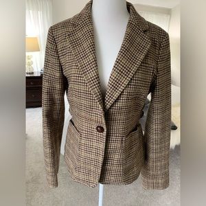 J Crew | Houndstooth Riding Jacket, Small, Brown Tweed